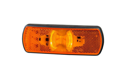 Marker lamp with indicator and reflector LKD 2218 amber trailer light with integrated reflector and black trim for trucks