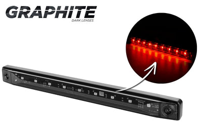 LED light bar with red lights and 'Graphite' branding on a white background for trucks and trailers.