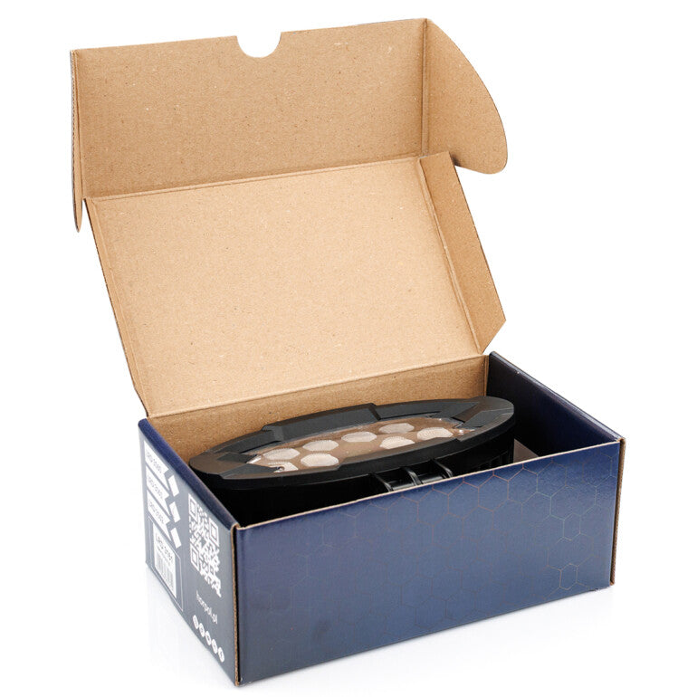 Work light RAPTOR (dispersed light, 2500 lm) LRD 3161 partially visible inside open blue packaging box