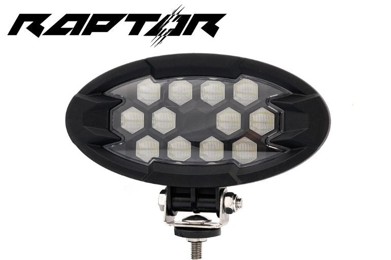 Work light RAPTOR (dispersed light, 2500 lm) LRD 3161 with hexagonal LED layout in black housing