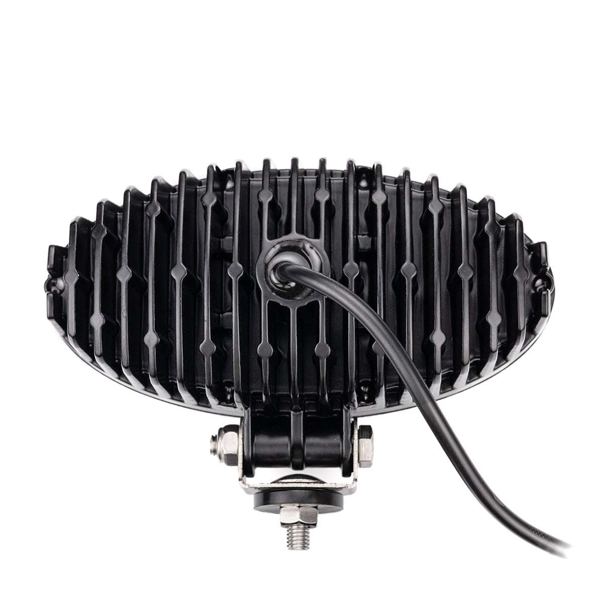 Work light RAPTOR (focused light, 5500 lm) LRD 3169 rear view showing cooling fins and attached power cable