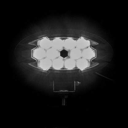 Work light RAPTOR (dispersed light, 2500 lm) LRD 3162 glowing bright white LEDs in hexagonal cluster illumination pattern