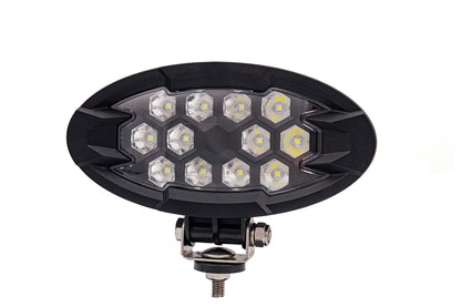 Work lamp RAPTOR (focused light, 2500 lm) LRD 3167 showing oval LED array with clear lenses and metal mounting bracket detail