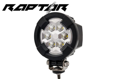 Work light RAPTOR (dispersed light, 2600 lm) LRD 3180 front view showing hexagonal LED array and black protective housing