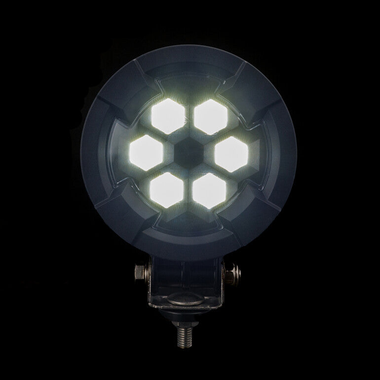 Work light RAPTOR (dispersed light, 1600 lm) LRD 3181 with illuminated hexagonal LED array in black housing