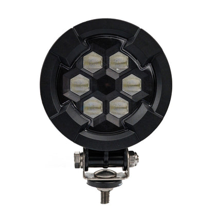 Work light RAPTOR (dispersed light, 1600 lm) LRD 3181 showing round LED array in durable black housing with mounting bracket