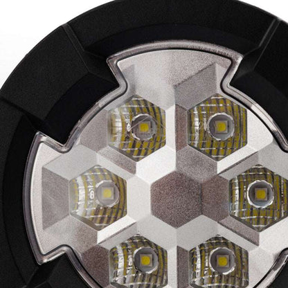 Work light RAPTOR (dispersed light, 1600 lm) LRD 3182 close-up of hexagonal LED lenses with black outer casing