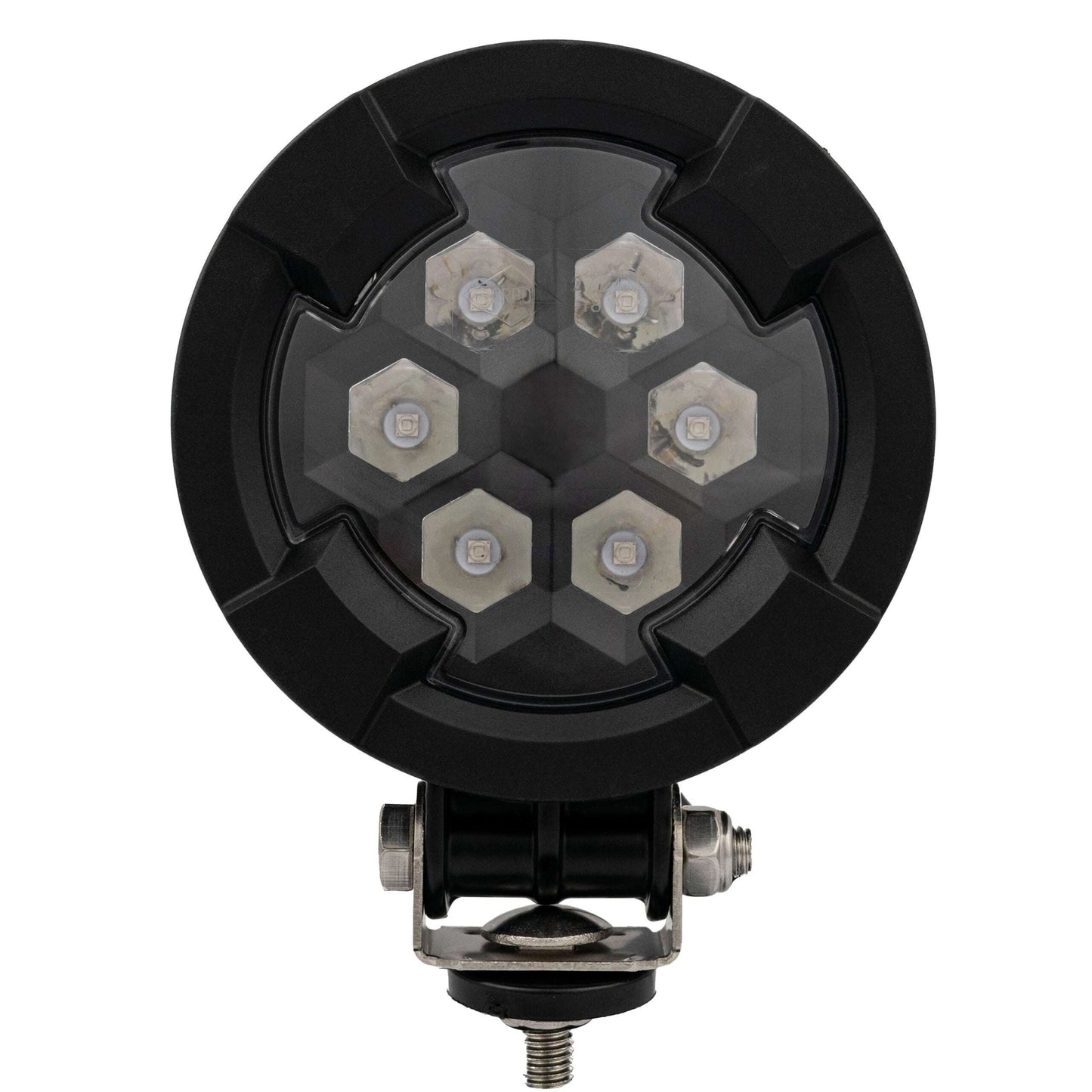 Work light BLUE SPOT RAPTOR (focused light, 400 lm) LRD 3183 front view showing six LED modules with black housing and mounting bracket