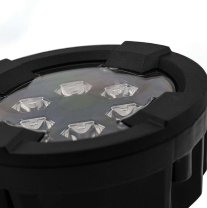 Work light BLUE SPOT RAPTOR (focused light, 400 lm) LRD 3183 close-up of six LED lenses inside black protective housing