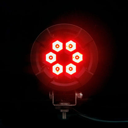 Work light RED SPOT RAPTOR (focused beam, 650 lm) LRD 3186 red LED array with mounting bolt and wiring visible