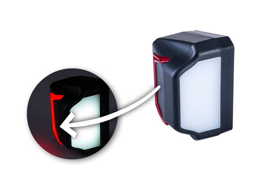 LED License Plate Lamp With Position Light RL 2834 showing white plate light and integrated red rear position light design.