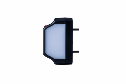 LED License Plate Lamp With Position Light RL 2834 showing slim, durable design with dual mounting pins and white diffuser panel.