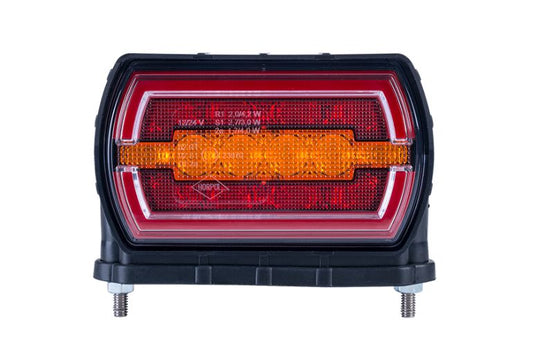 Rear Multifunction LED Light Cleo, Bottom Mount Version LZD 2790/B with 32 LEDs for brake, indicator, and position functions.