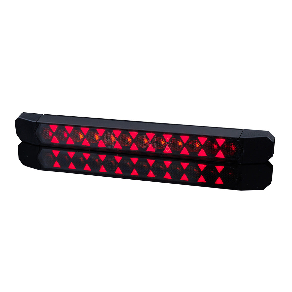 Rear Multifunction LED Amber and Red Light With Dynamic Direction Indicator LIZARD LZD 3141 showing red brake lights illuminated.
