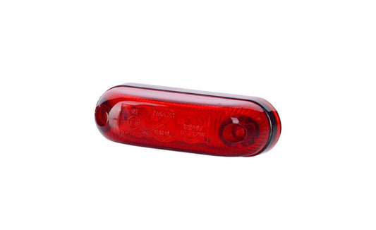Marker Light LD 410 red oval LED rear marker light for trucks and trailers with universal mounting and durable design.