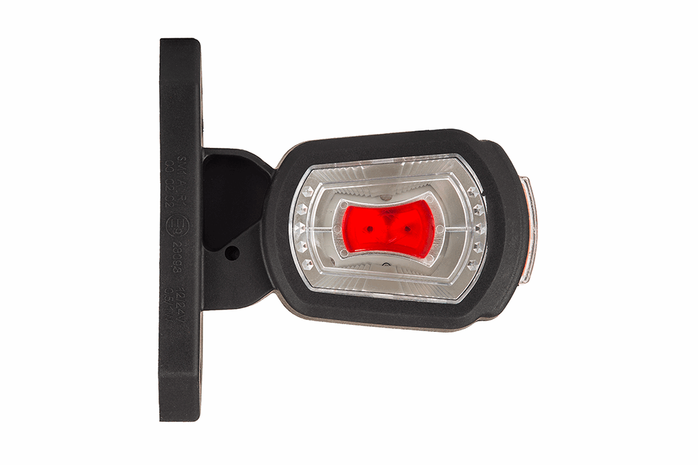 High-visibility short bright red led outline marker light for enhanced safety on semitrucks, trailers, and commercial vehicles on heavy duty semitrucks, box trucks, trailers, vocational, passenger, fire trucks, and commercial vehicles.