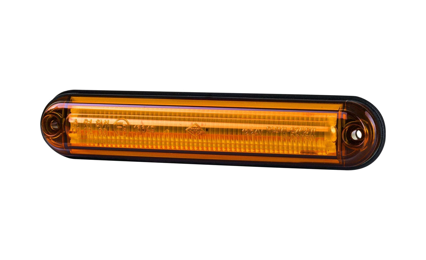 Amber LED Side Marker Light, Light Tube Slim Type LD 2333 with 6 bright LEDs, slim design, IP68 waterproof for 12V/24V systems.