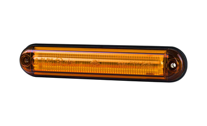 Amber LED Side Marker Light, Light Tube Slim Type LD 2333 with 6 bright LEDs, slim design, IP68 waterproof for 12V/24V systems.