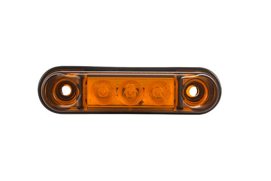 Amber LED Marker Light Slim LD 2439, slim orange LED side marker light with 3 LEDs, universal fit, dual voltage, waterproof design.