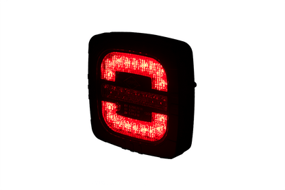 Rear 3 Function LED Lamp ROCA LZD 2800 glowing red, showing rear position and brake light functions.