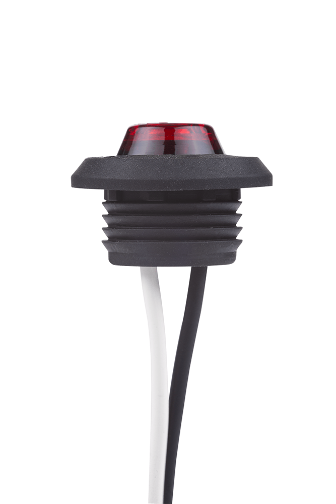 High-visibility red led marker light for enhanced safety on semitrucks, trailers, and commercial vehicles on heavy duty semitrucks, box trucks, trailers, vocational, passenger, fire trucks, and commercial vehicles.