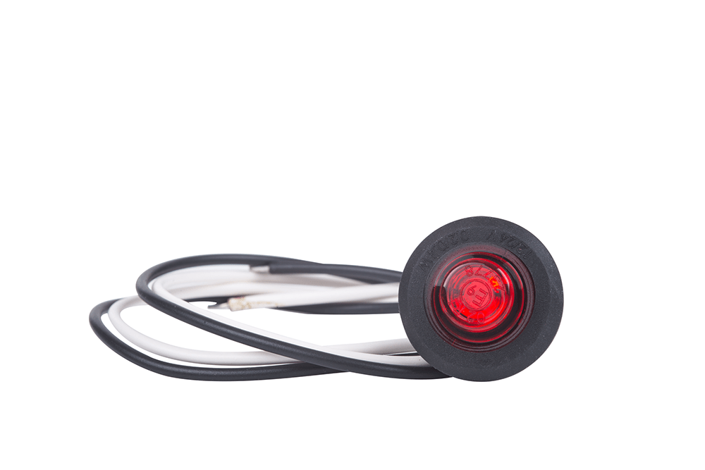 High-visibility red led marker light for enhanced safety on semitrucks, trailers, and commercial vehicles on heavy duty semitrucks, box trucks, trailers, vocational, passenger, fire trucks, and commercial vehicles.