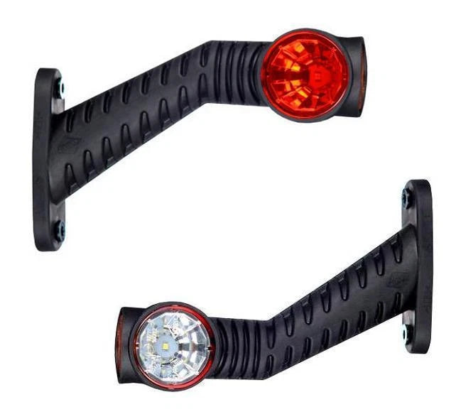 Two High-visibility red led outline marker lights for enhanced safety on semitrucks, trailers, and commercial vehicles on heavy duty semitrucks, box trucks, trailers, vocational, passenger, fire trucks, and commercial vehicles.