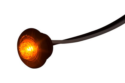 Orange LED Clearance Marker lamp LD 2629 glowing amber with cable for vehicle side marker lighting and safety.