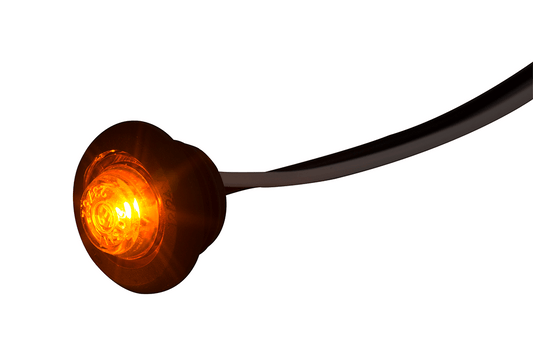 Orange LED Clearance Marker lamp LD 2629 glowing amber with cable for vehicle side marker lighting and safety.
