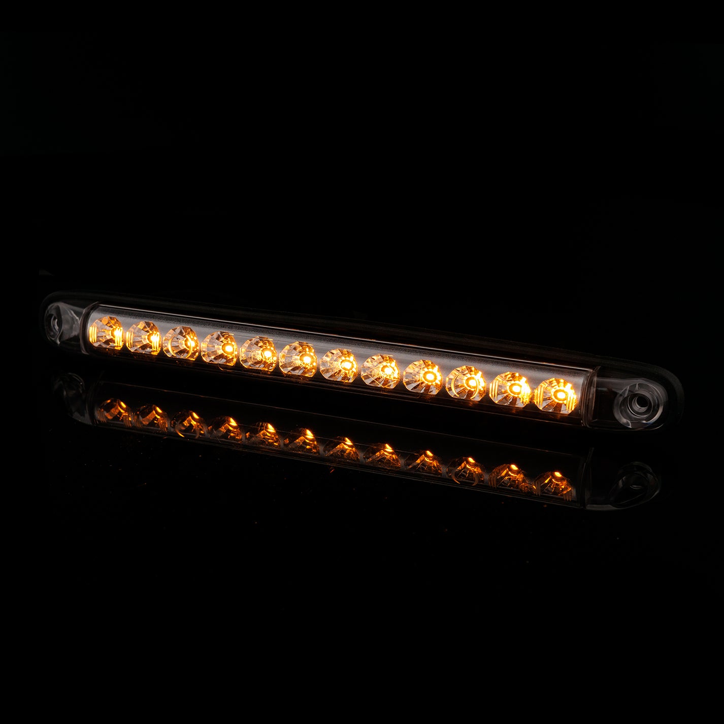 LED Rear Static Direction Indicator RL 2249/ST with 12 amber LEDs, IP68 waterproof, for rear vehicle signaling.
