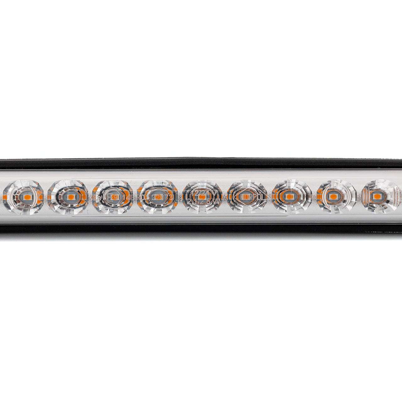 Close-up of the LED Rear Static Direction Indicator RL 2249/ST showing amber LED lights in a durable housing.