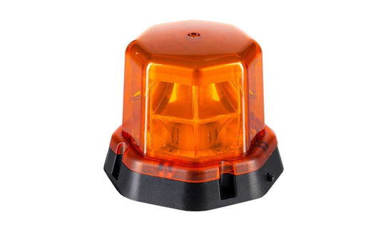 Warning Light LDO 2274 with 48 LED, IP68 waterproof rating, screw-mounted universal safety beacon light in orange.