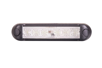 Amber LED Flashing Warning Light LDO 2780 with 6 high-intensity LEDs and compact design for vehicle safety.